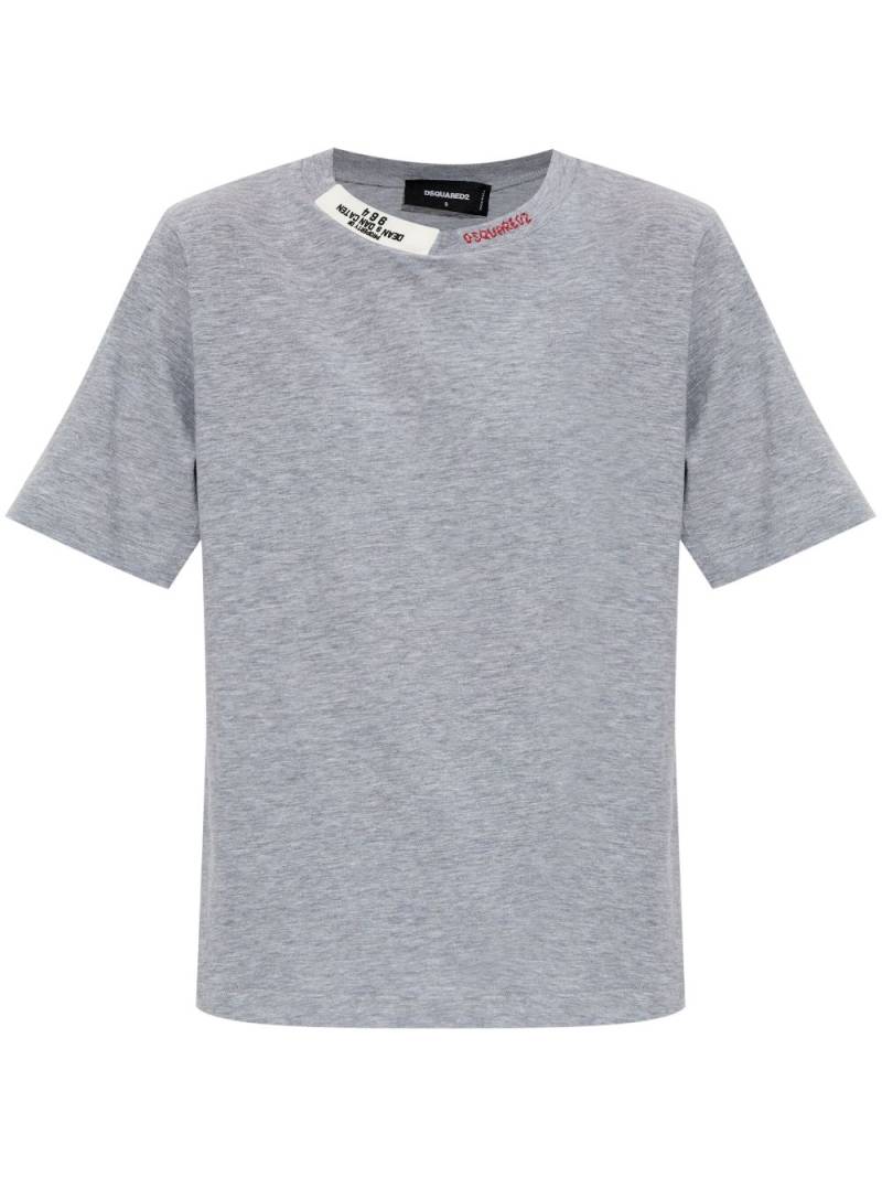 DSQUARED2 ribbed-detailing cotton t-shirt - Grey von DSQUARED2