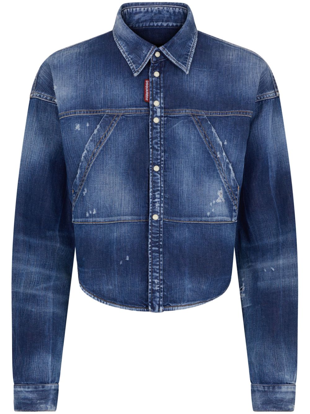 DSQUARED2 ripped cropped denim shirt - Blue von DSQUARED2