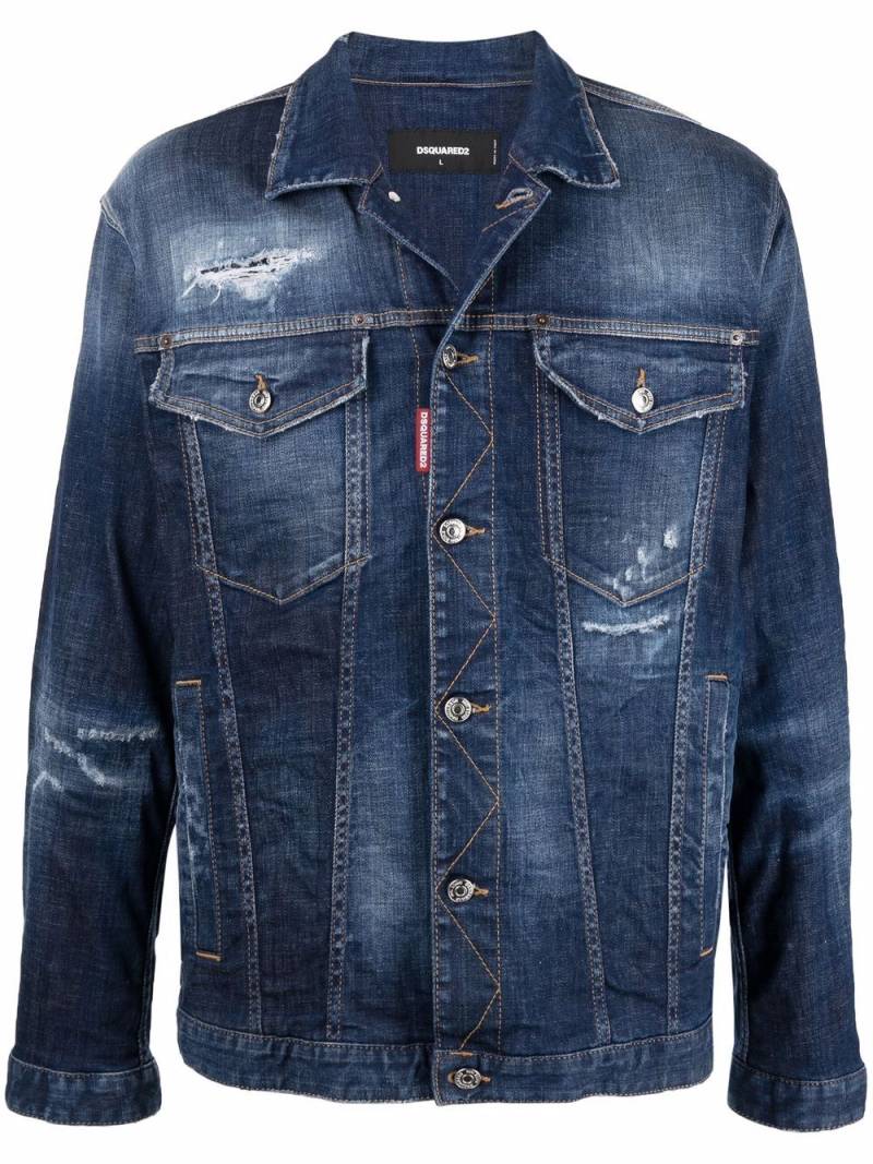 DSQUARED2 ripped-detailing denim jacket - Blue von DSQUARED2