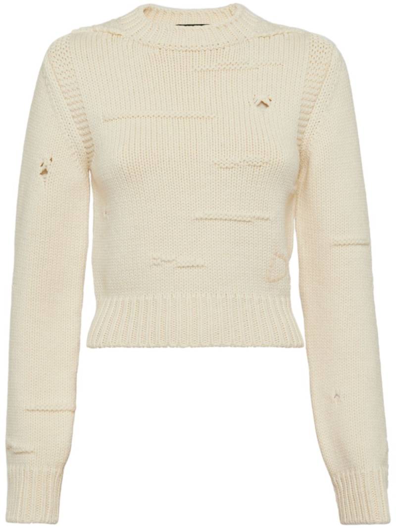 DSQUARED2 ripped-detailing knitted jumper - Neutrals von DSQUARED2