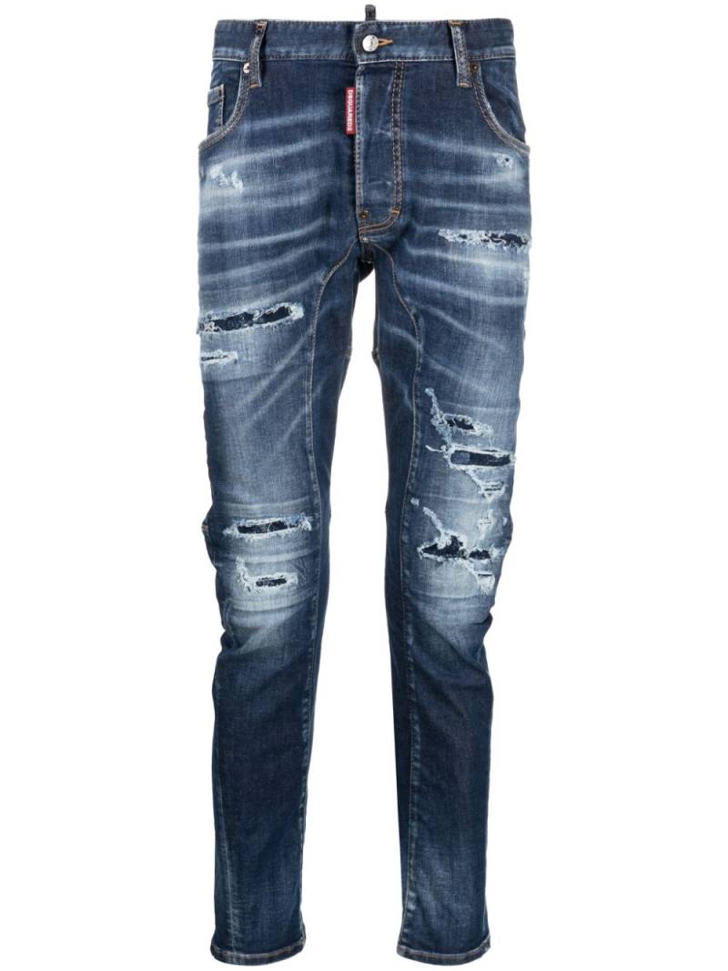 DSQUARED2 ripped tapered jeans - Blue von DSQUARED2