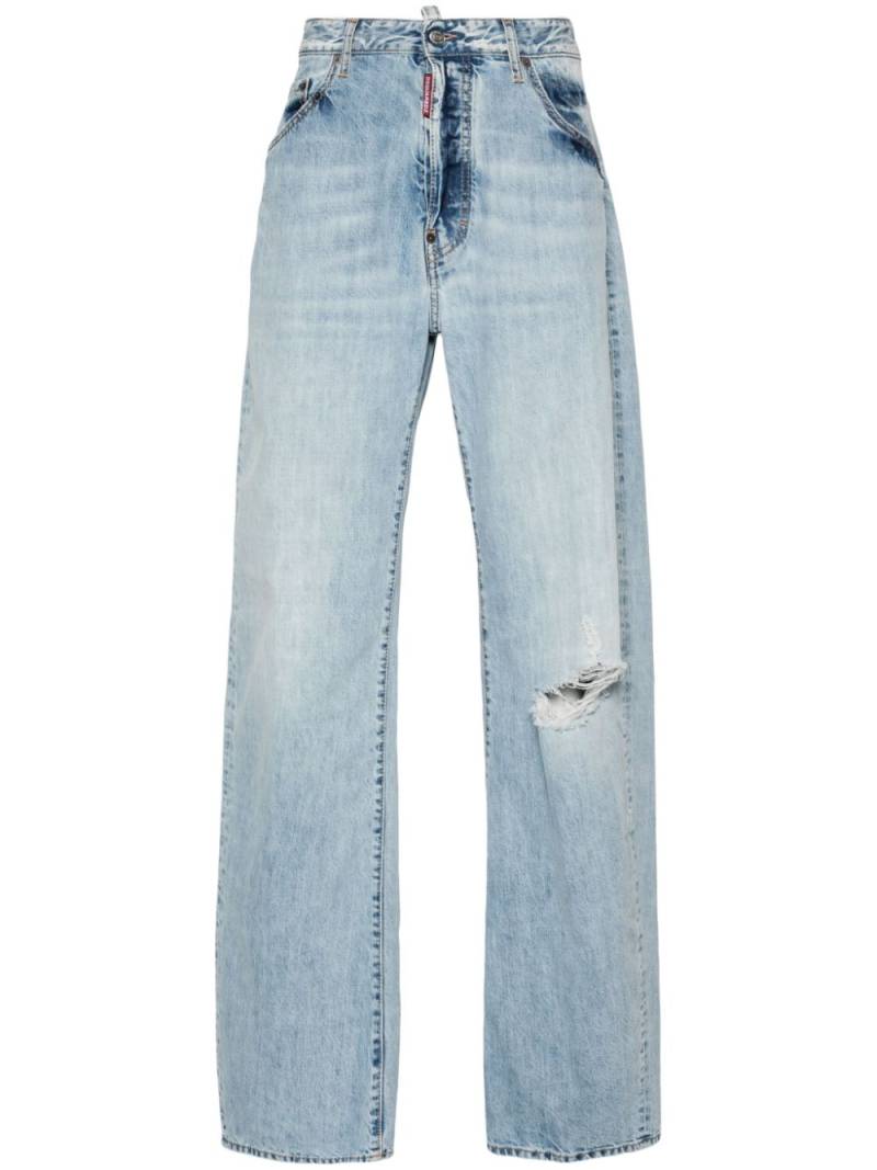 DSQUARED2 ripped wide-leg jeans - Blue von DSQUARED2