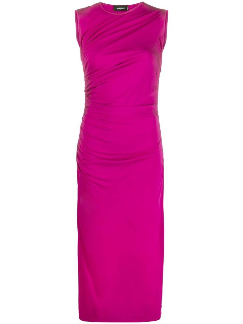 DSQUARED2 ruched sleeveless midi dress - Pink von DSQUARED2