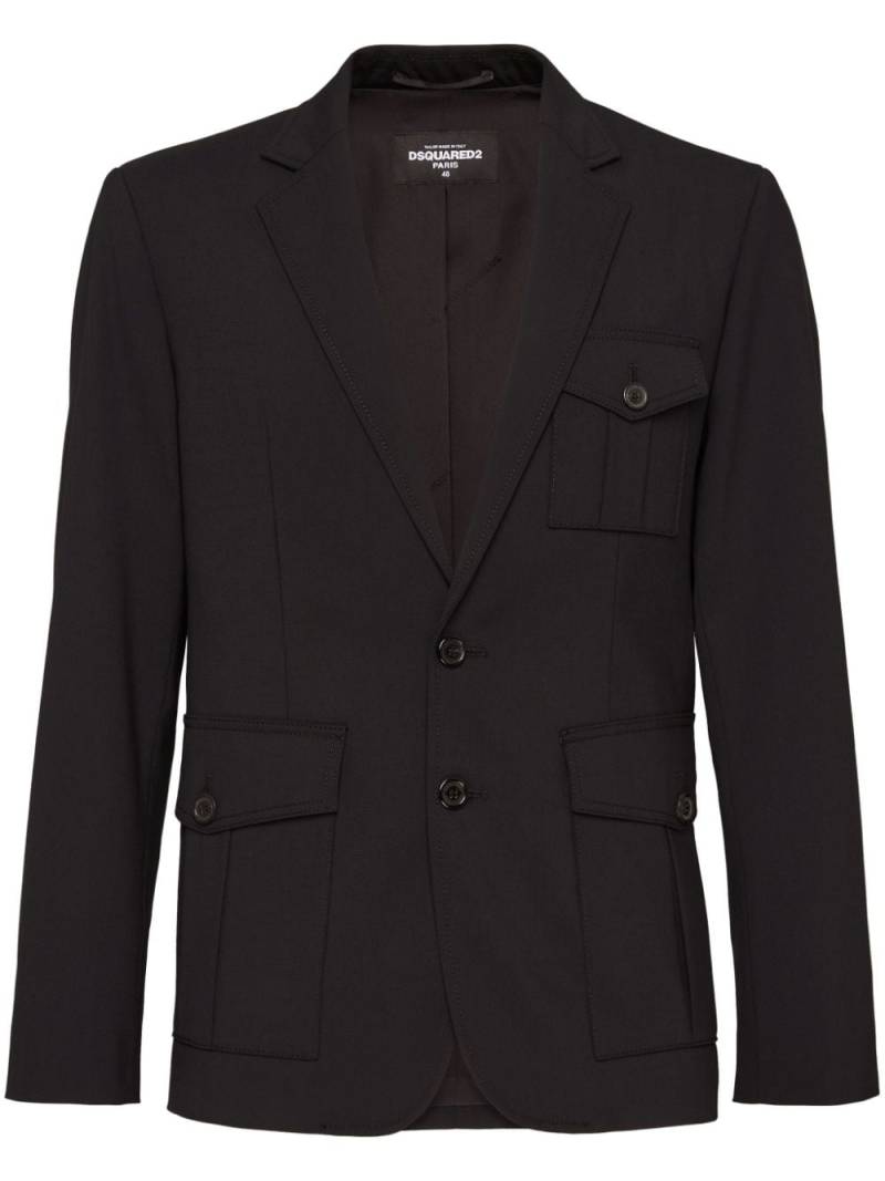 DSQUARED2 single-breaste twill blazer - Black von DSQUARED2