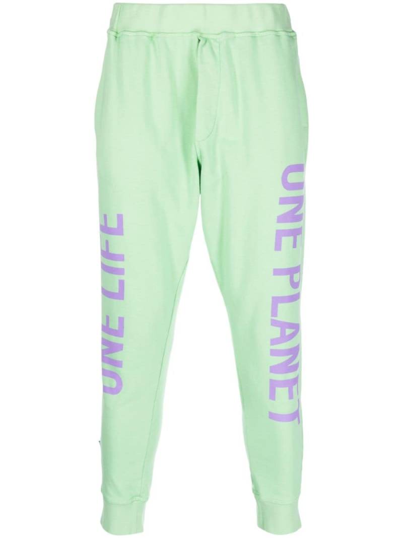 DSQUARED2 slogan-print cotton track pants - Green von DSQUARED2