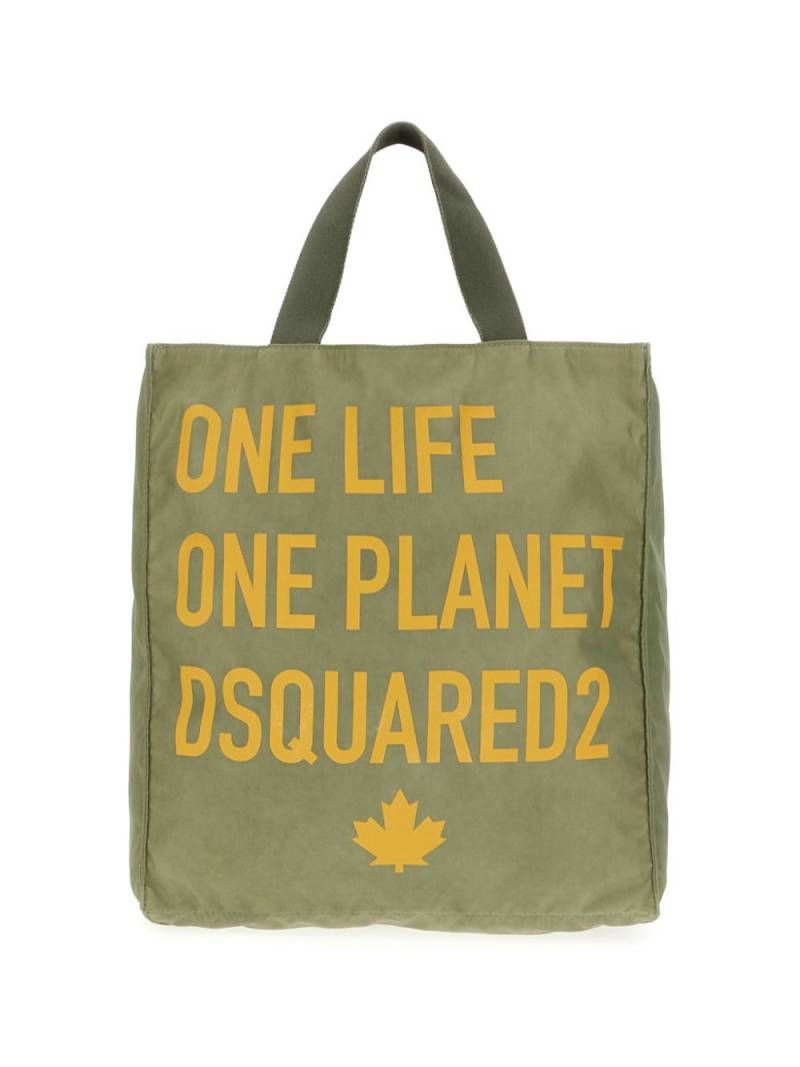 DSQUARED2 slogan-print tote bag - Green von DSQUARED2