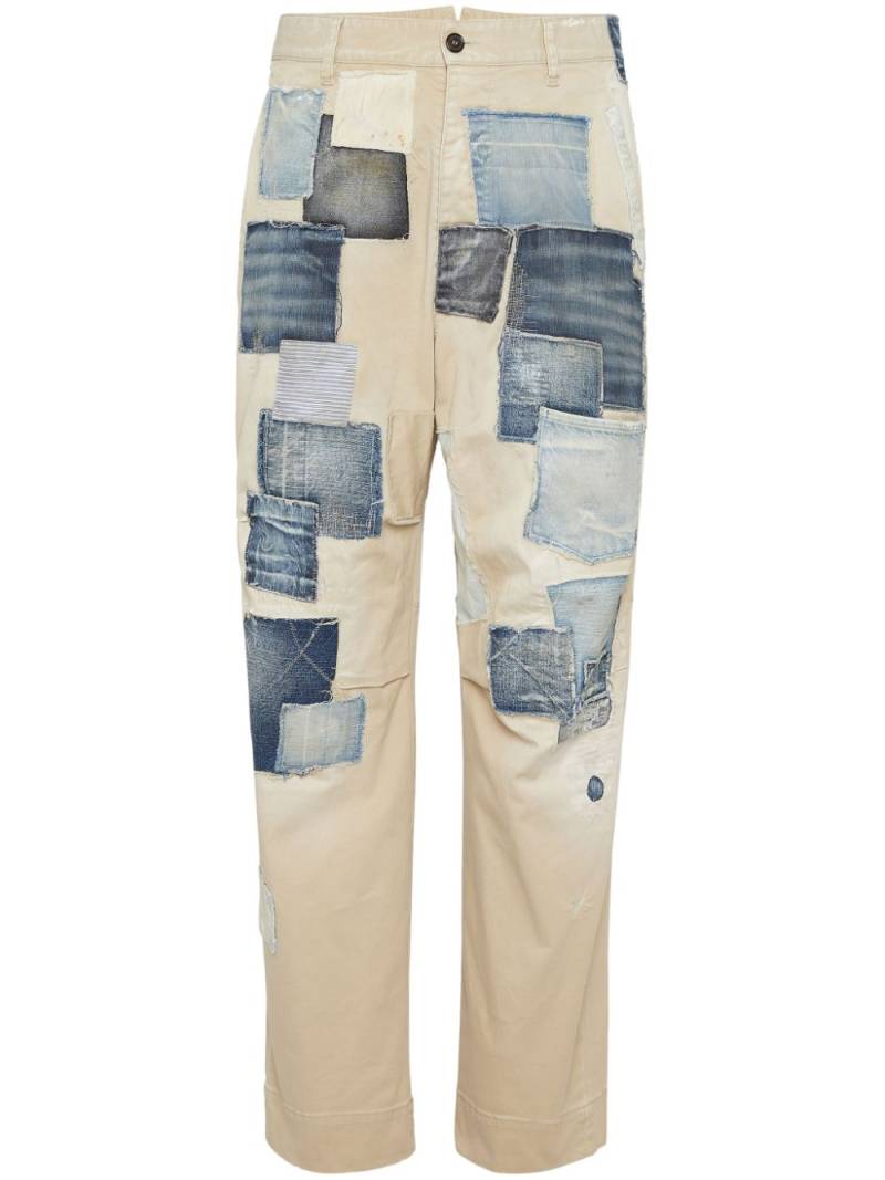 DSQUARED2 straight-leg patchwork jeans - Neutrals von DSQUARED2