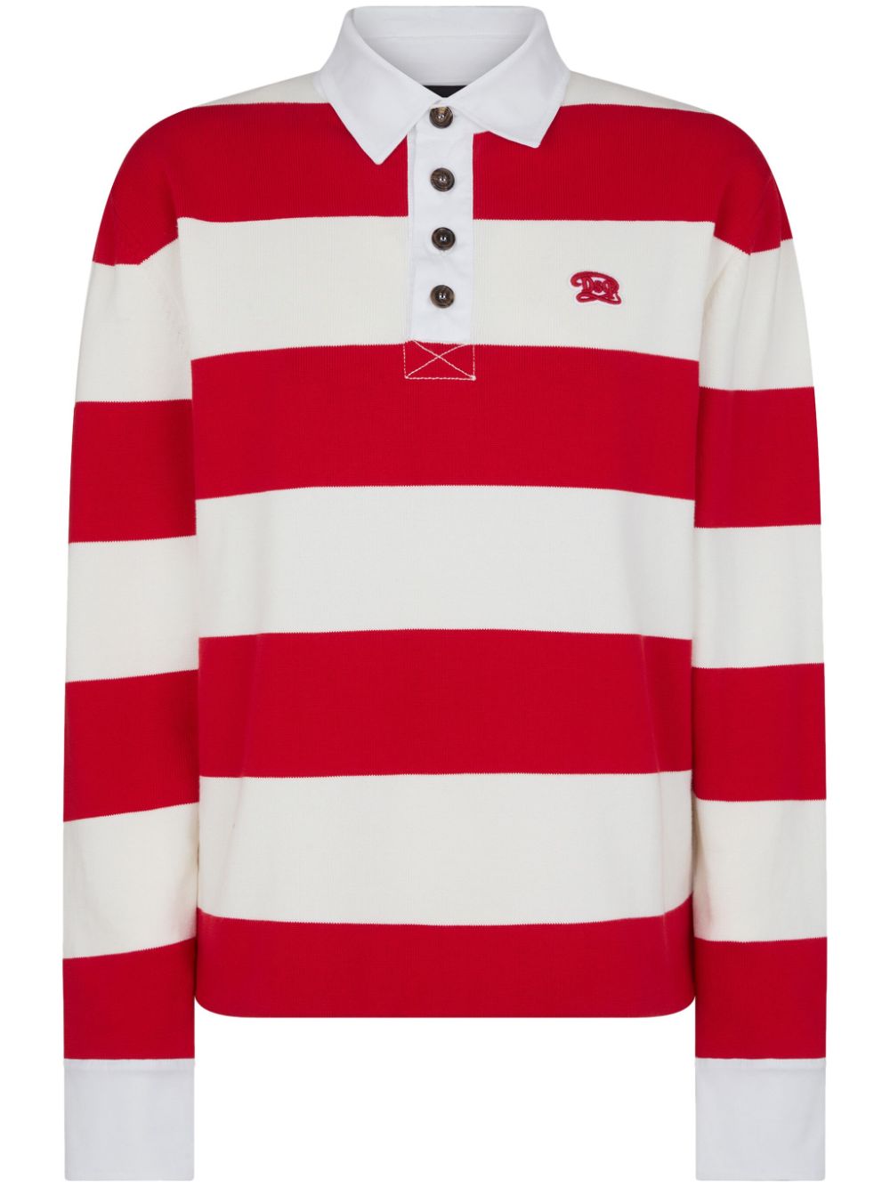 DSQUARED2 striped cotton rugby polo shirt - White von DSQUARED2