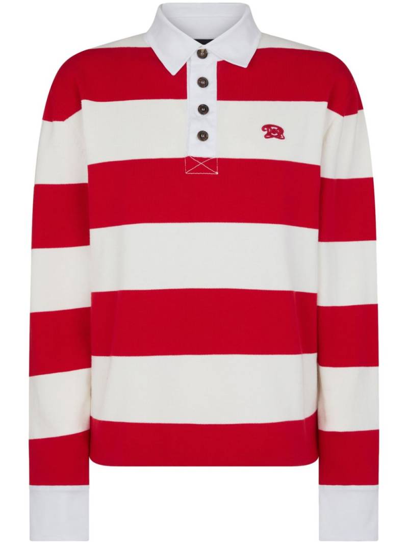 DSQUARED2 striped cotton rugby polo shirt - White von DSQUARED2