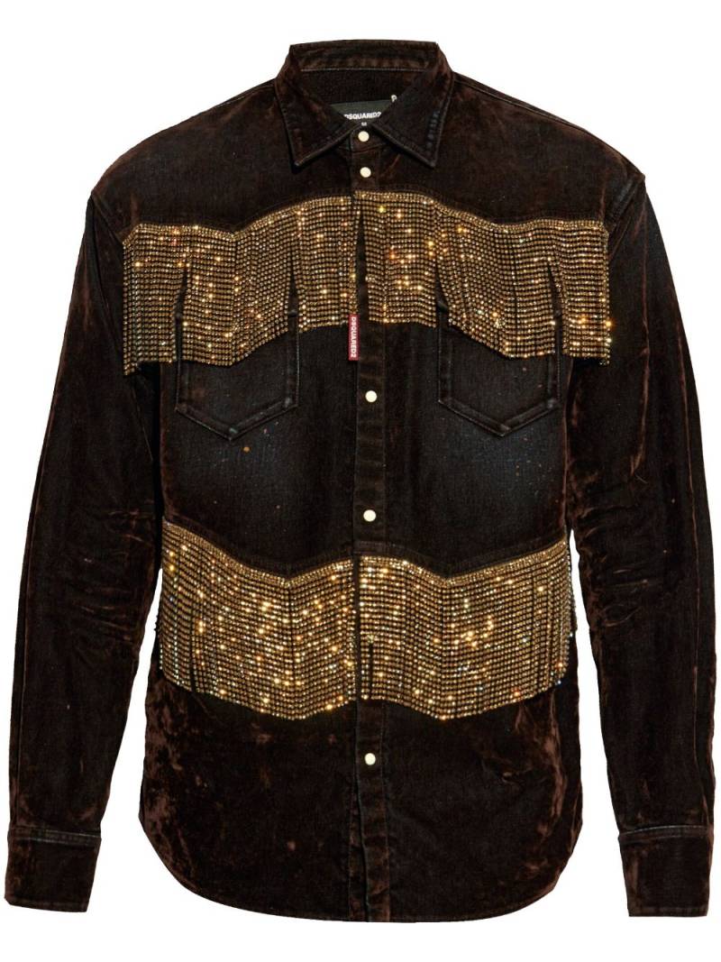 DSQUARED2 stud-embellished cotton shirt - Black von DSQUARED2