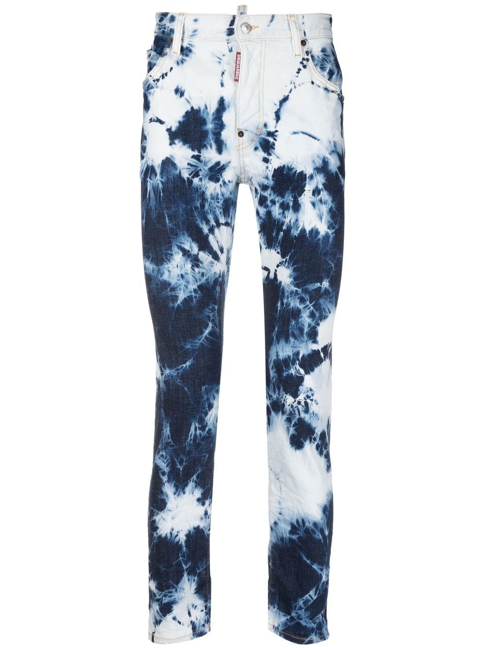 DSQUARED2 tie-dye print straight trousers - Blue von DSQUARED2