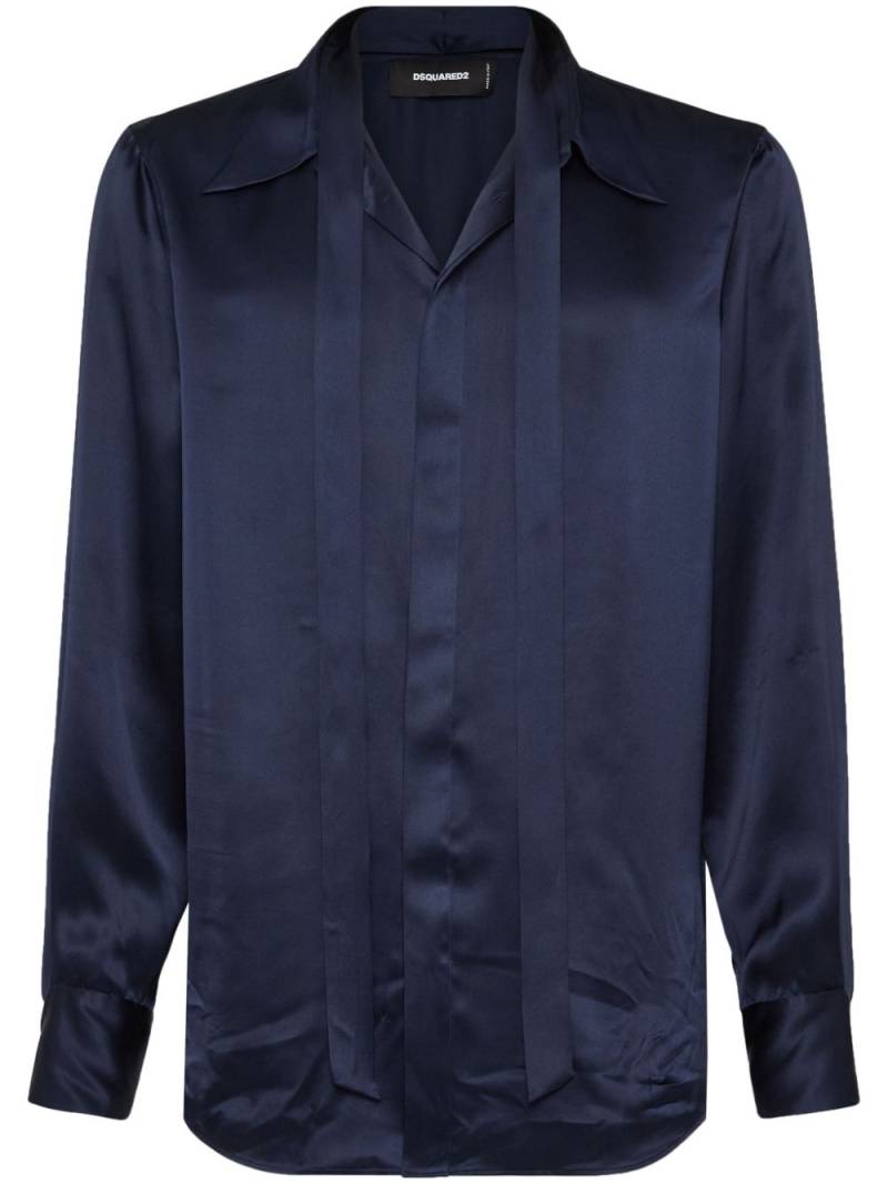 DSQUARED2 tied-neck satin shirt - Blue von DSQUARED2