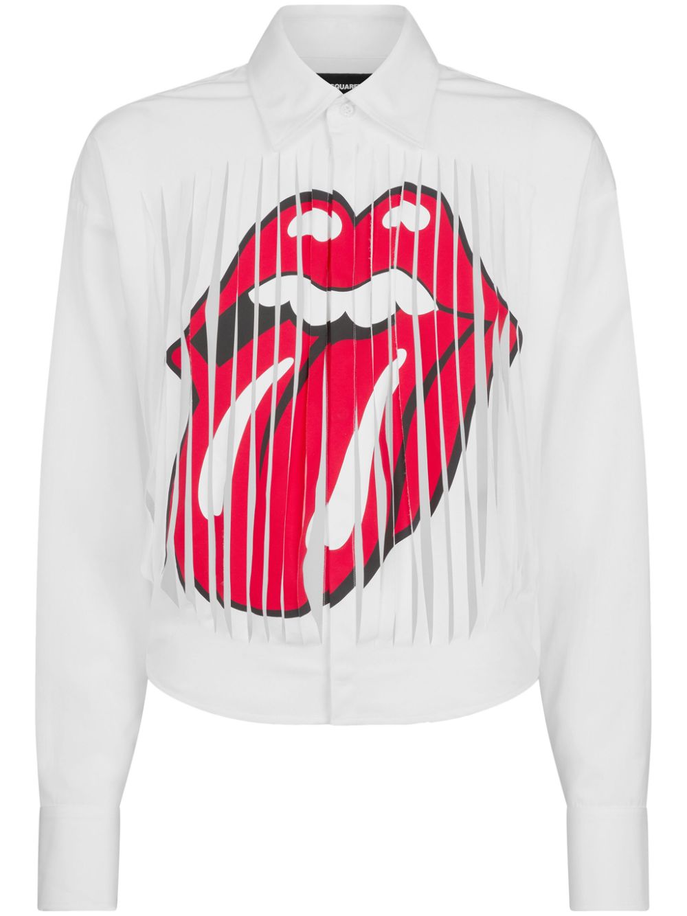 DSQUARED2 x The Rolling Stones fringe shirt - White von DSQUARED2