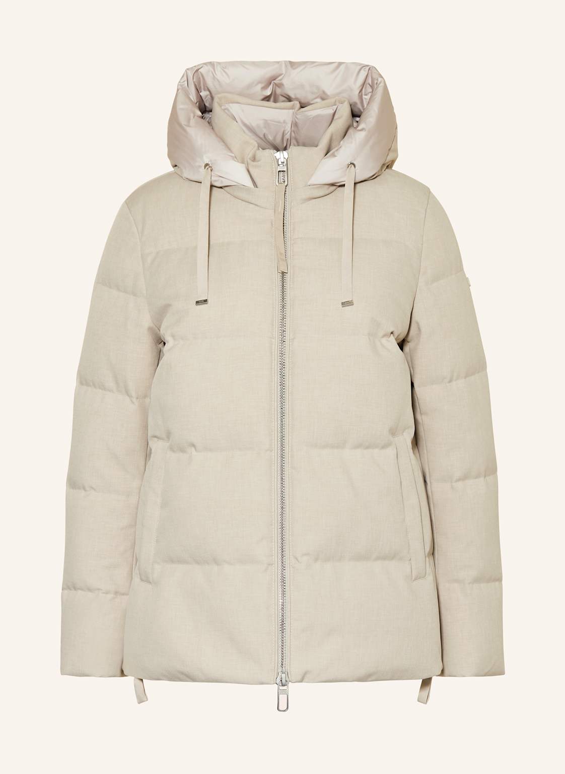 Duno Daunenjacke Lotti Mit Abnehmbarer Kapuze beige von DUNO