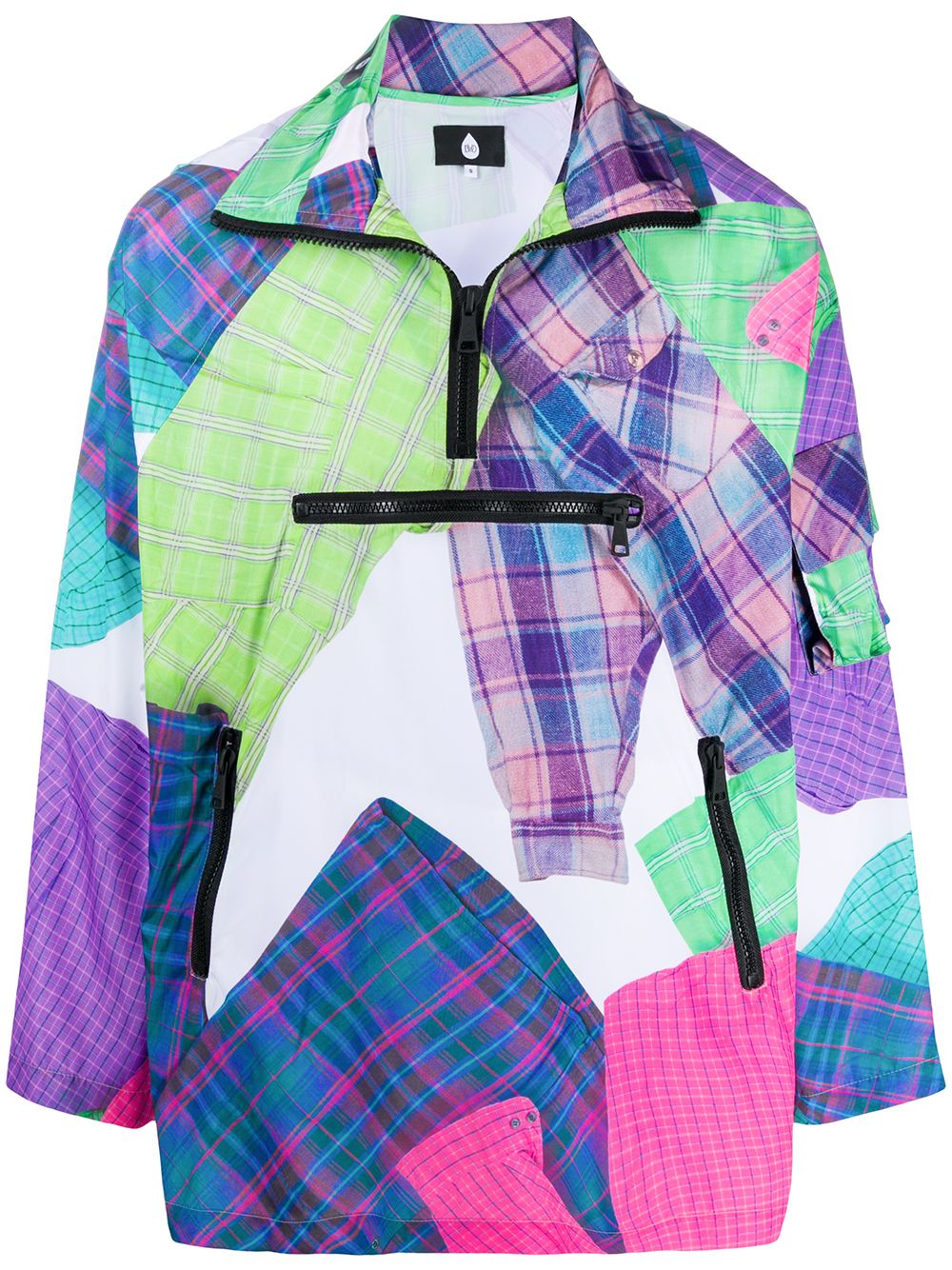 DUOltd oversized patchwork print pullover jacket - Blue von DUOltd