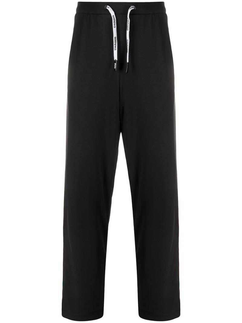 DUOltd stripe detail long jogging pants - Black von DUOltd