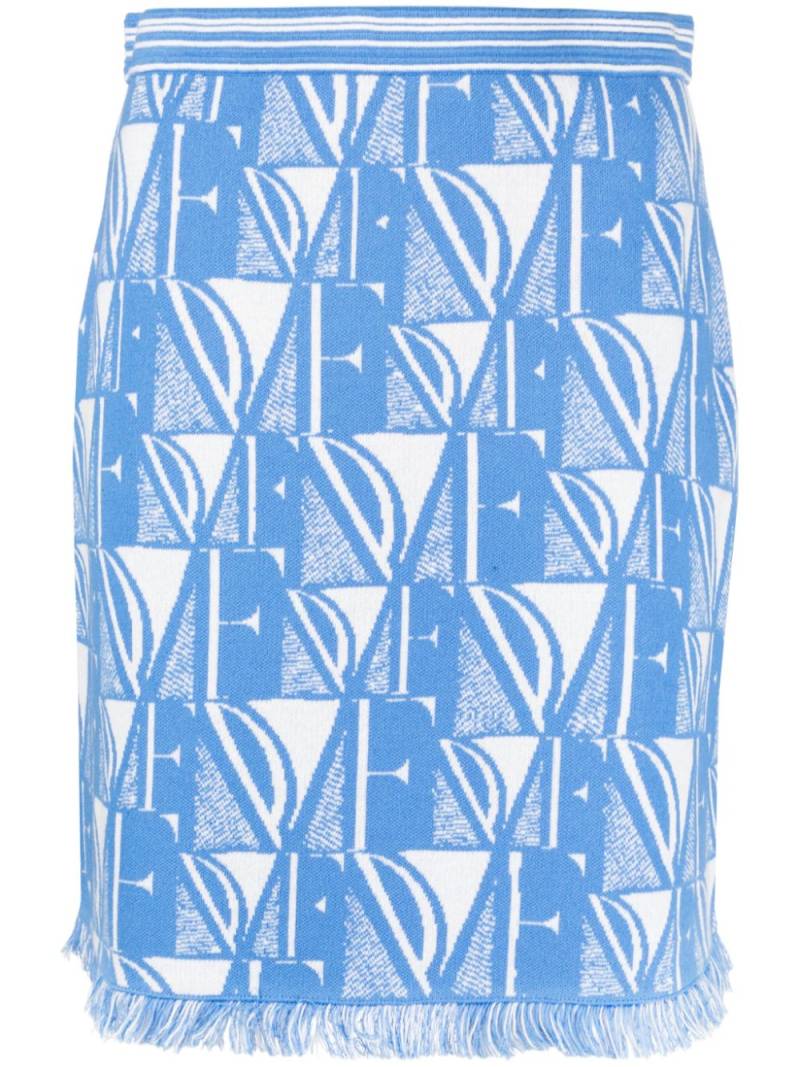 DVF Diane von Furstenberg Alejandra monogram-jacquard miniskirt - Blue von DVF Diane von Furstenberg