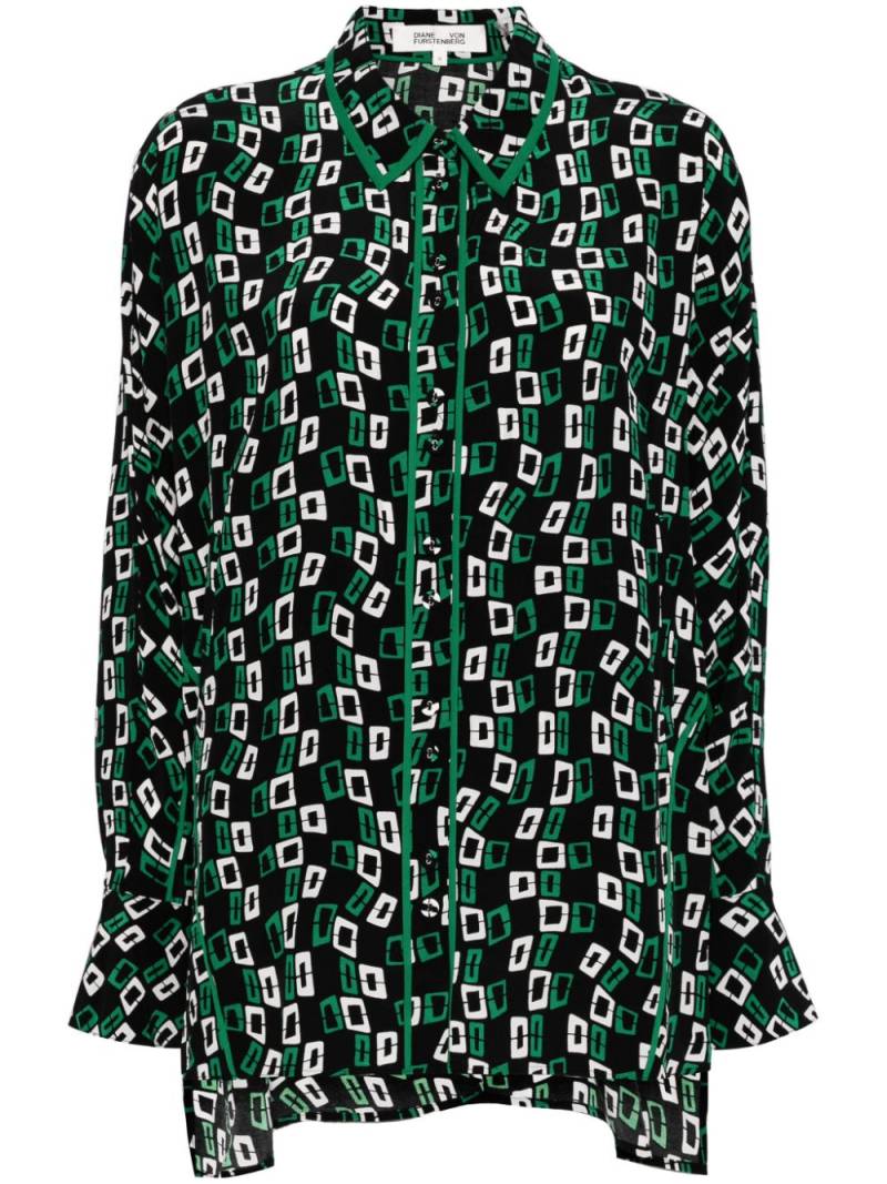 DVF Diane von Furstenberg Alona Button up Blouse - Black von DVF Diane von Furstenberg