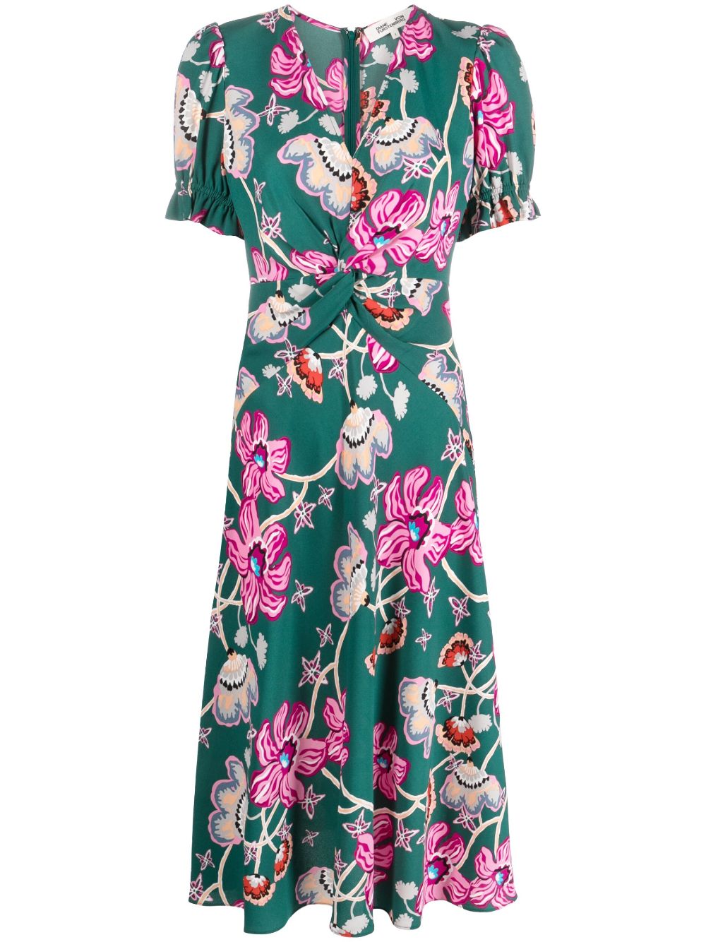 DVF Diane von Furstenberg Anaba floral-print crêpe dress - Green von DVF Diane von Furstenberg