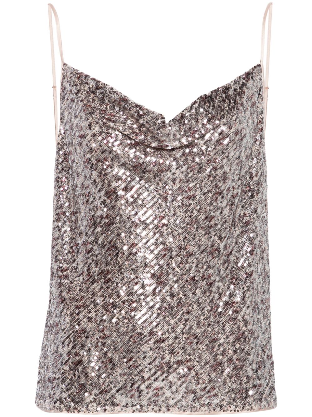 DVF Diane von Furstenberg Berlin sequinned top - Silver von DVF Diane von Furstenberg