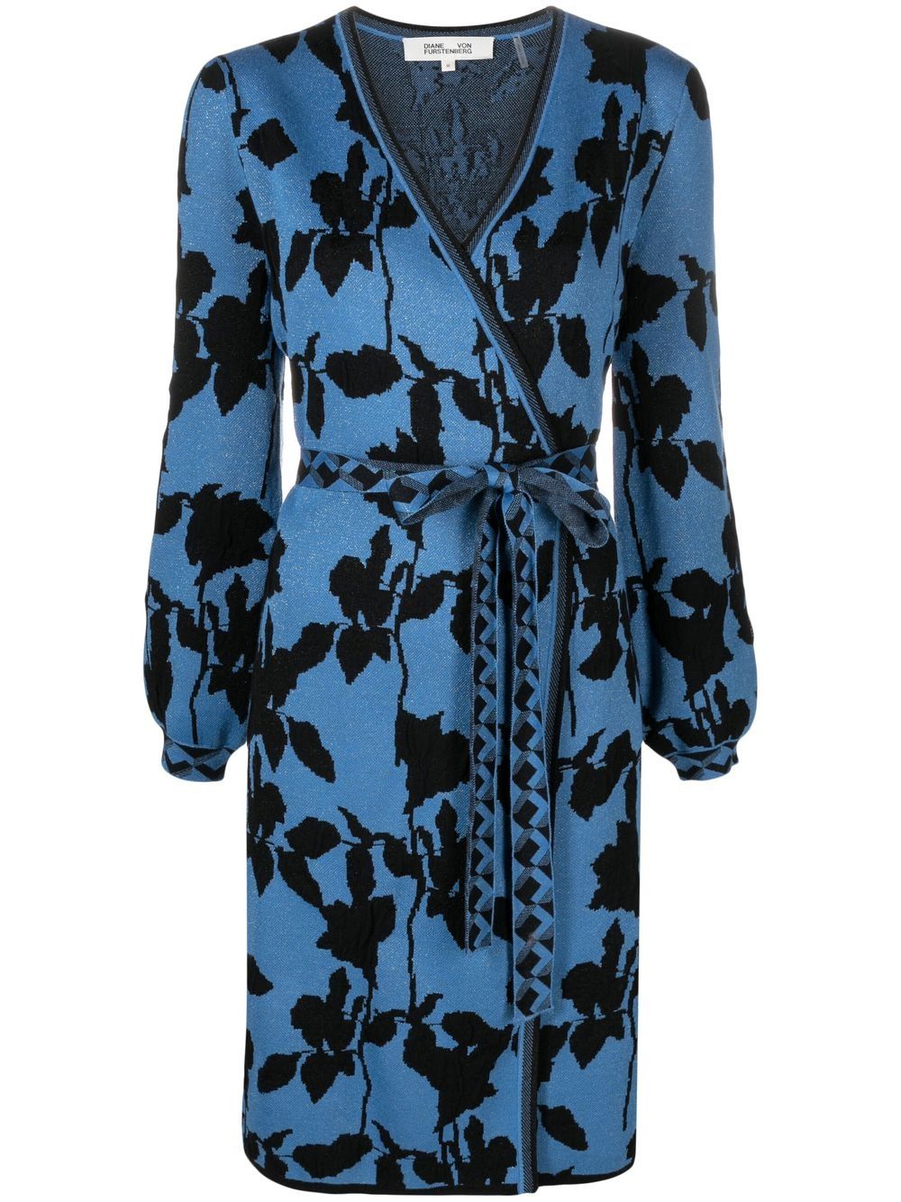 DVF Diane von Furstenberg Bessina floral-jacquard wrap dress - Blue von DVF Diane von Furstenberg