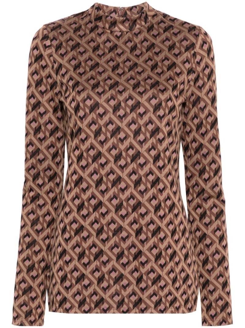 DVF Diane von Furstenberg Birdie Tarot Maze-print top - Brown von DVF Diane von Furstenberg