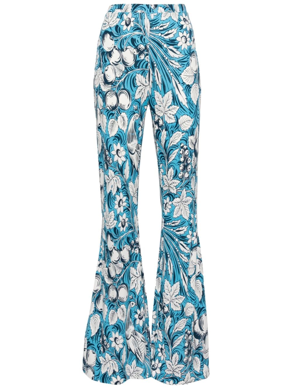 DVF Diane von Furstenberg Brooklyn floral-print flared trousers - Blue von DVF Diane von Furstenberg