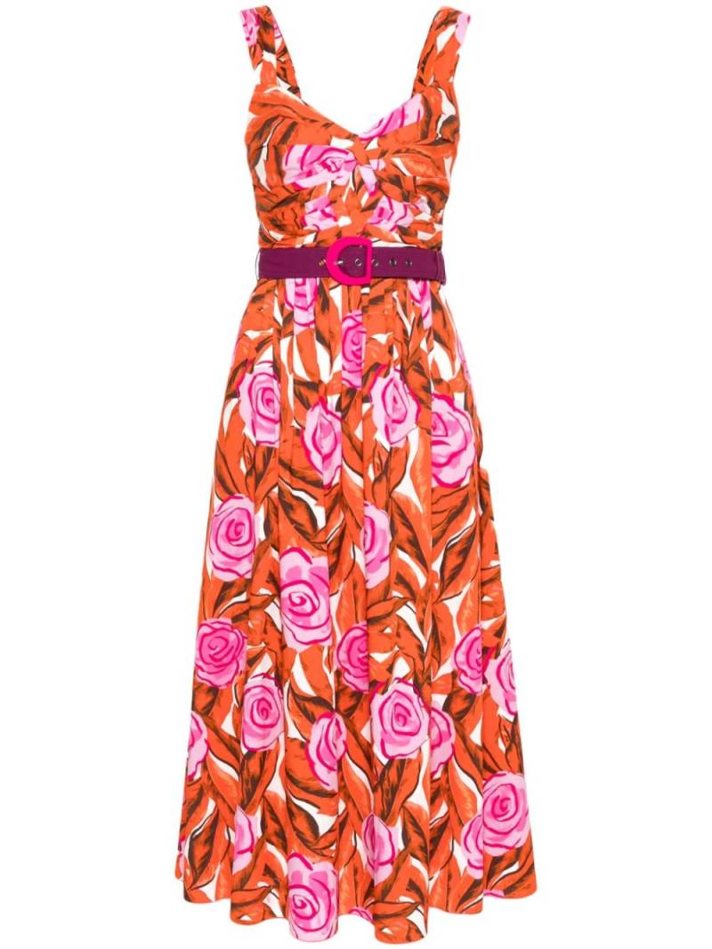 DVF Diane von Furstenberg Elisa Palm Floral-print dress - Orange von DVF Diane von Furstenberg