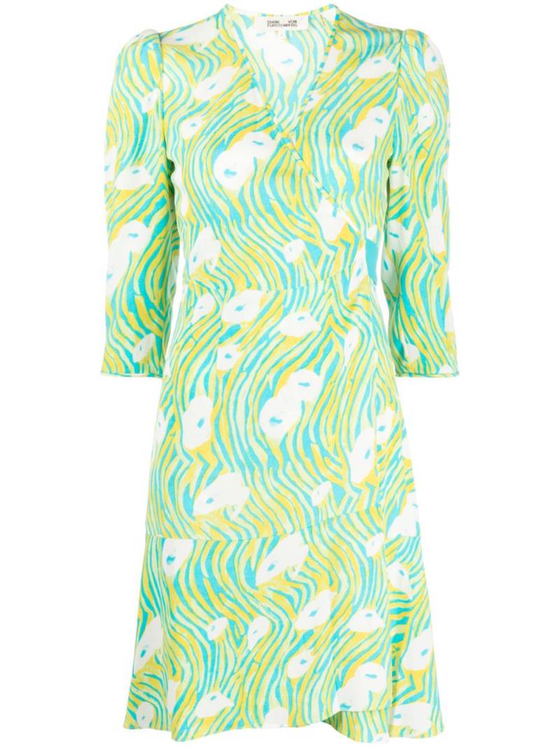 DVF Diane von Furstenberg Emilia wrap short dress - Yellow von DVF Diane von Furstenberg