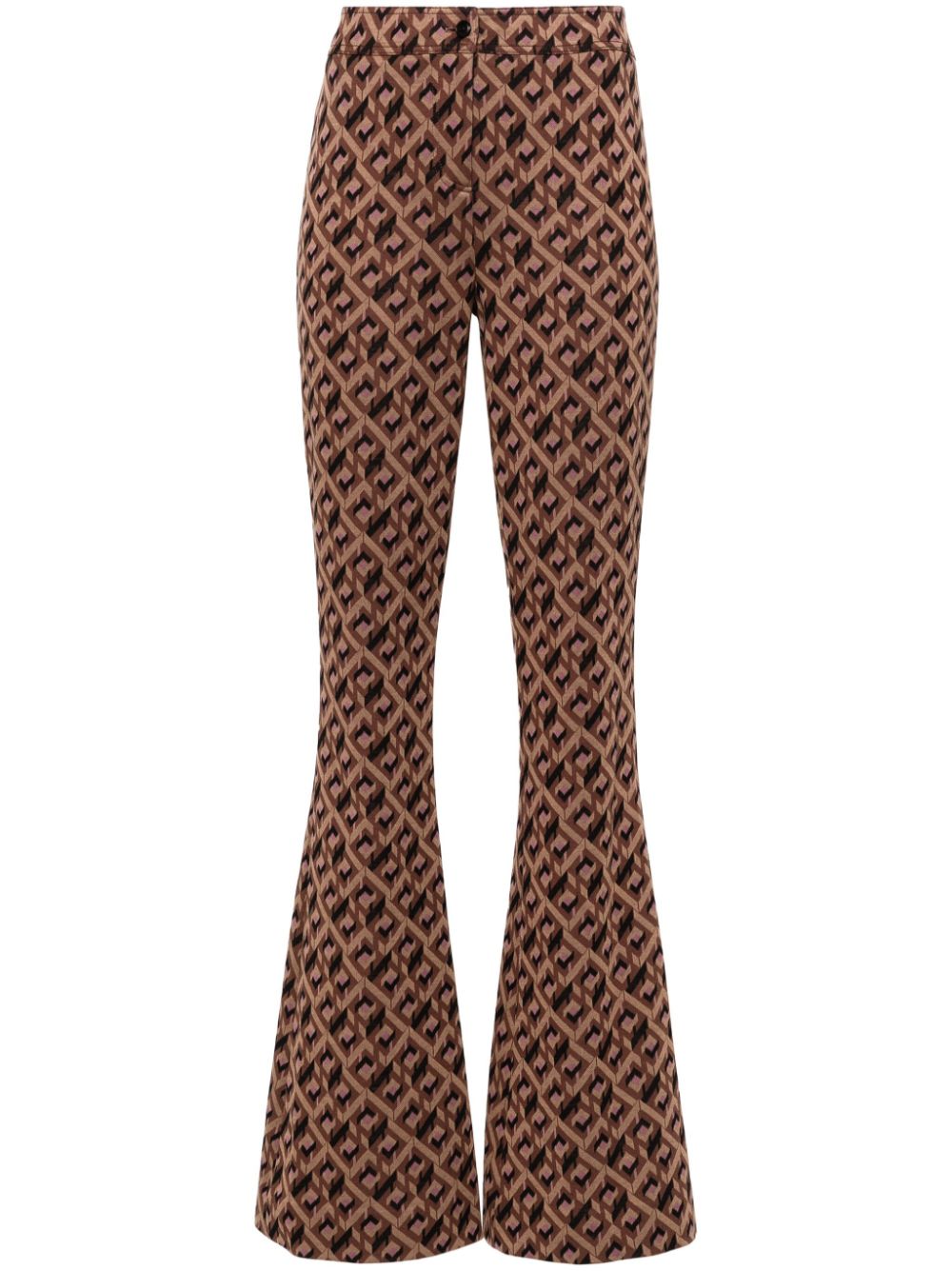 DVF Diane von Furstenberg Greg high-waist flared trousers - Brown von DVF Diane von Furstenberg