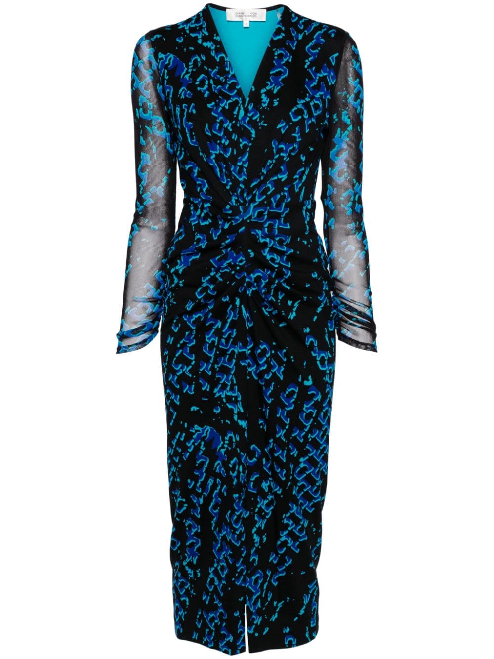 DVF Diane von Furstenberg Hades graphic-print midi dress - Blue von DVF Diane von Furstenberg