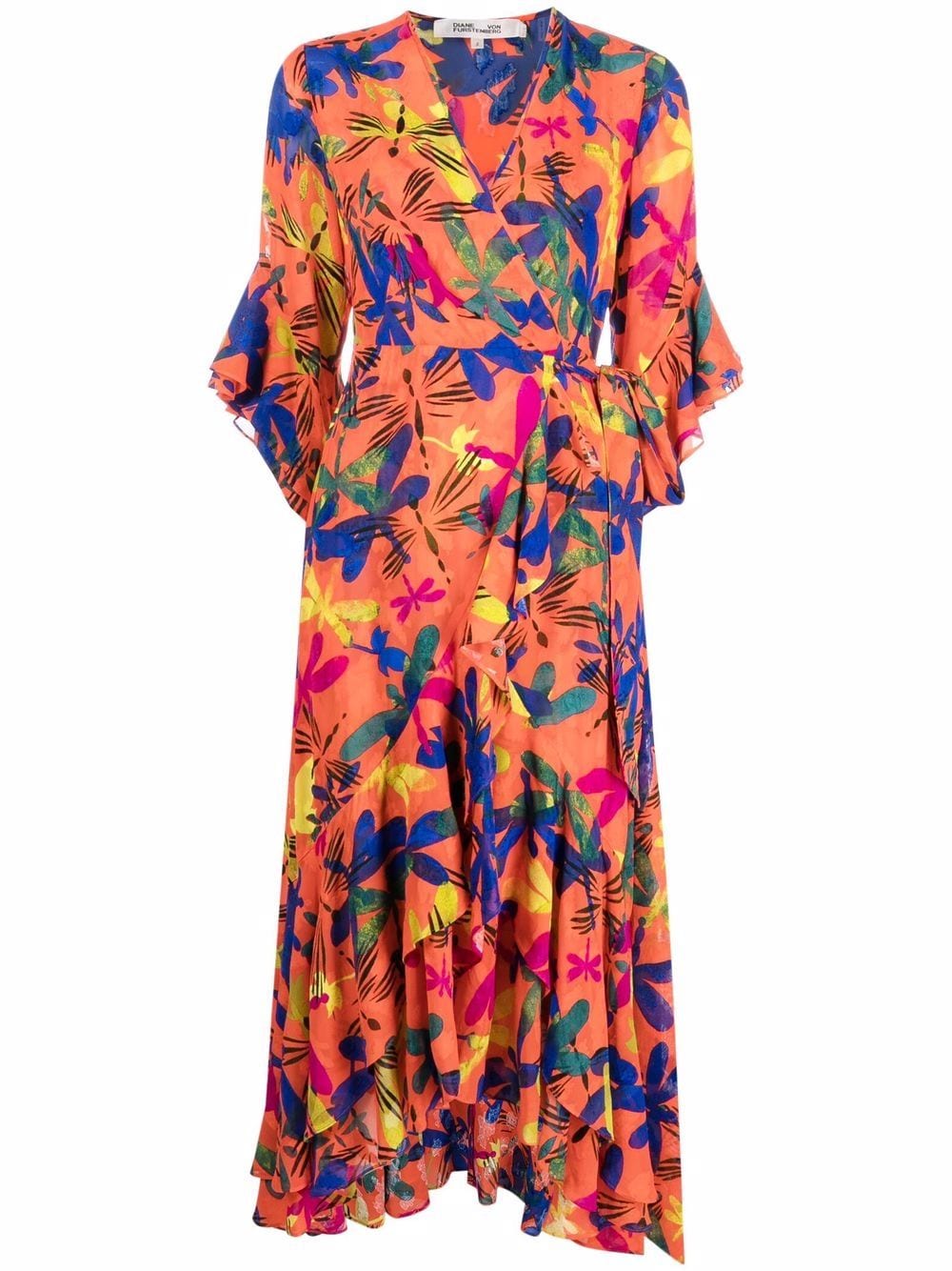 DVF Diane von Furstenberg Jean Miami Libellule-print wrap dress - Orange von DVF Diane von Furstenberg