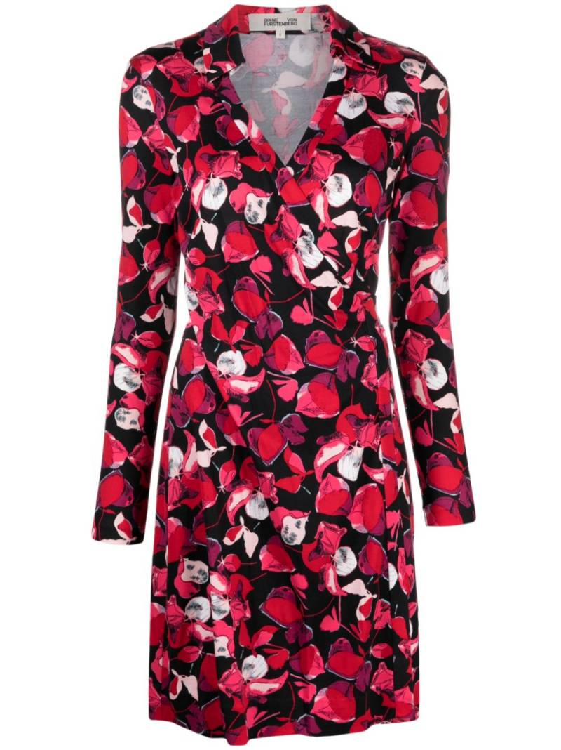 DVF Diane von Furstenberg Jeanne floral-print wrap dress - Black von DVF Diane von Furstenberg