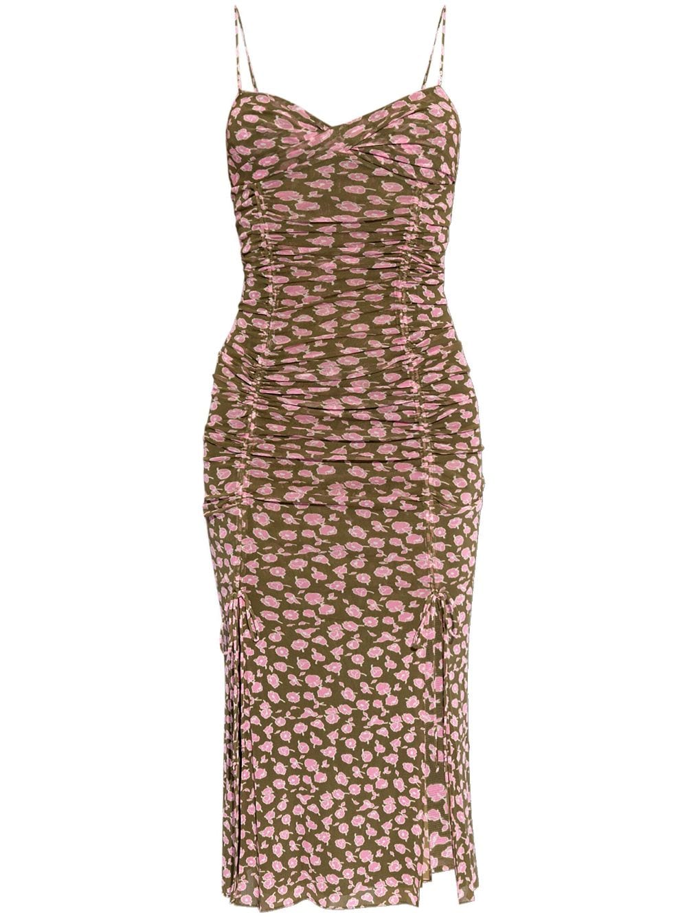 DVF Diane von Furstenberg Lester Tiny Rose-print dress - Green von DVF Diane von Furstenberg