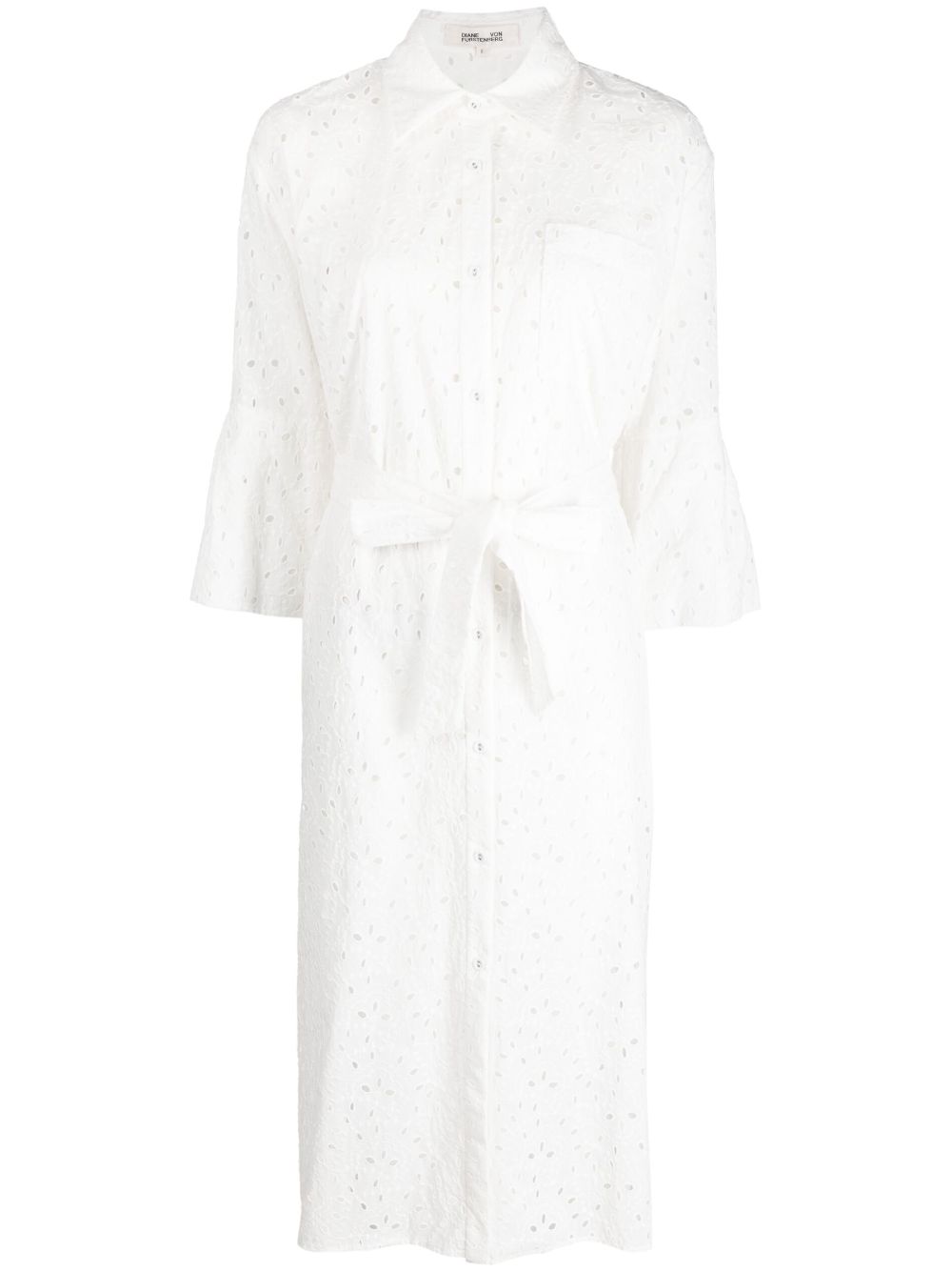 DVF Diane von Furstenberg Liora broderie-anglaise shirt dress - White von DVF Diane von Furstenberg