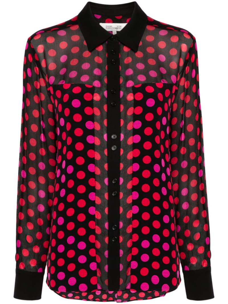 DVF Diane von Furstenberg Louise polka-dot shirt - Black von DVF Diane von Furstenberg