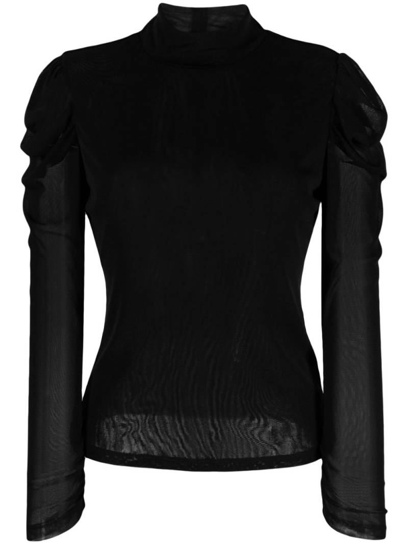 DVF Diane von Furstenberg Remy semi-sheer ruched blouse - Black von DVF Diane von Furstenberg