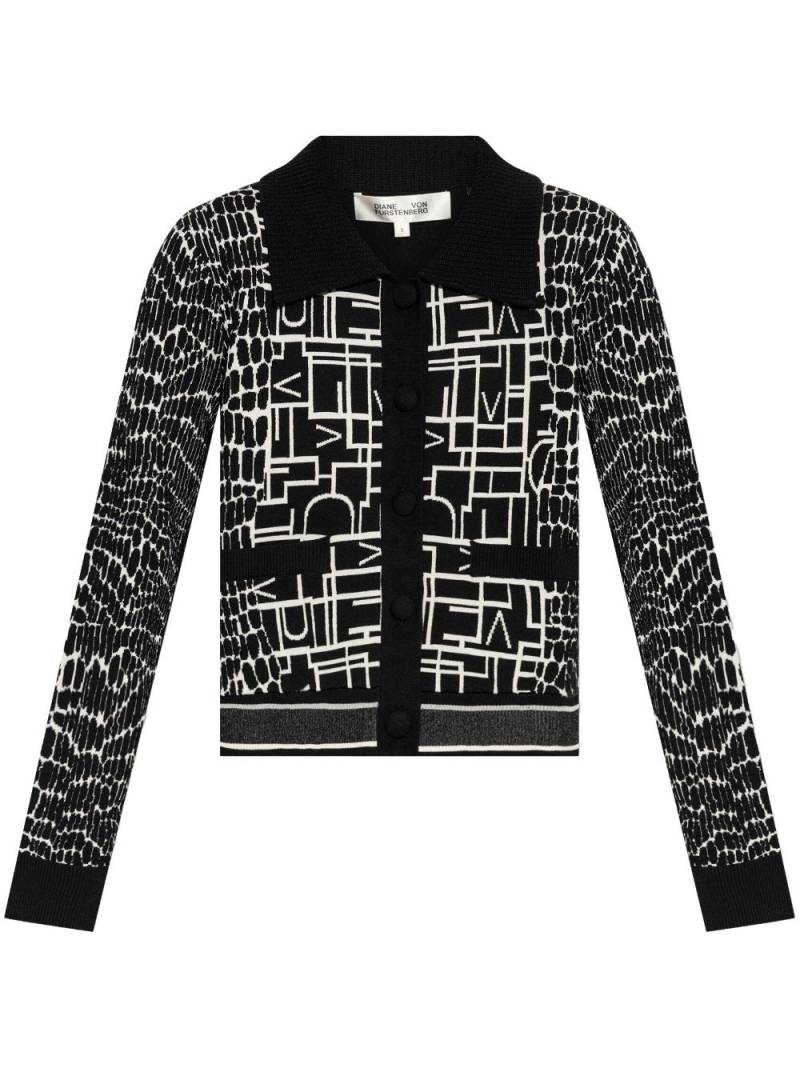 DVF Diane von Furstenberg Riva knitted jacquard cardigan - Black von DVF Diane von Furstenberg