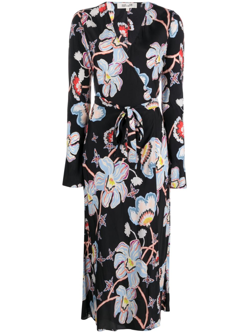 DVF Diane von Furstenberg Tilly floral-print wrap dress - Black von DVF Diane von Furstenberg