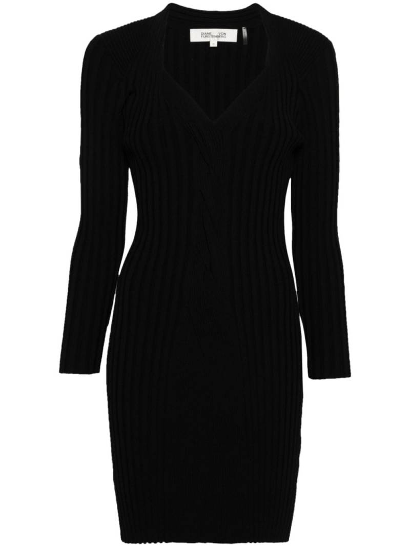 DVF Diane von Furstenberg Vernoique ribbed midi dress - Black von DVF Diane von Furstenberg