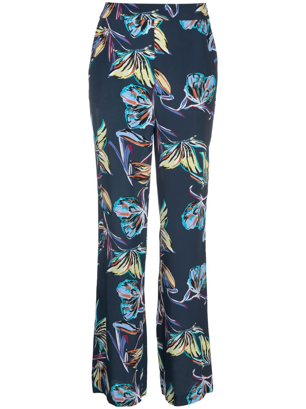 DVF Diane von Furstenberg butterfly-print straight trousers - Blue von DVF Diane von Furstenberg