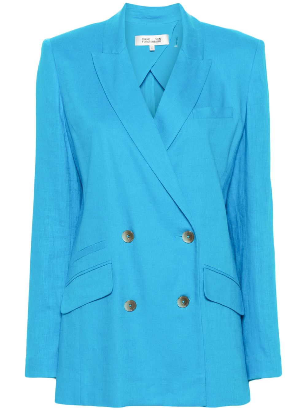 DVF Diane von Furstenberg chambray double-breasted blazer - CERULEAN BLUE von DVF Diane von Furstenberg