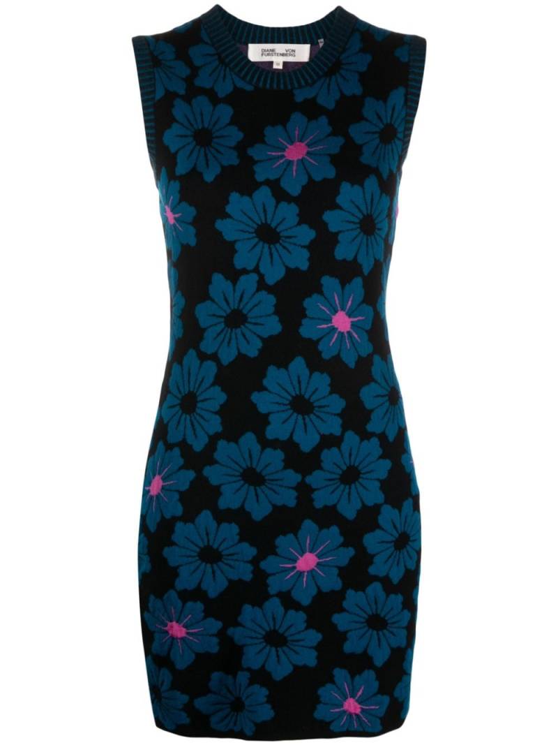 DVF Diane von Furstenberg daisy intarsia-knit sleeveless dress - Black von DVF Diane von Furstenberg