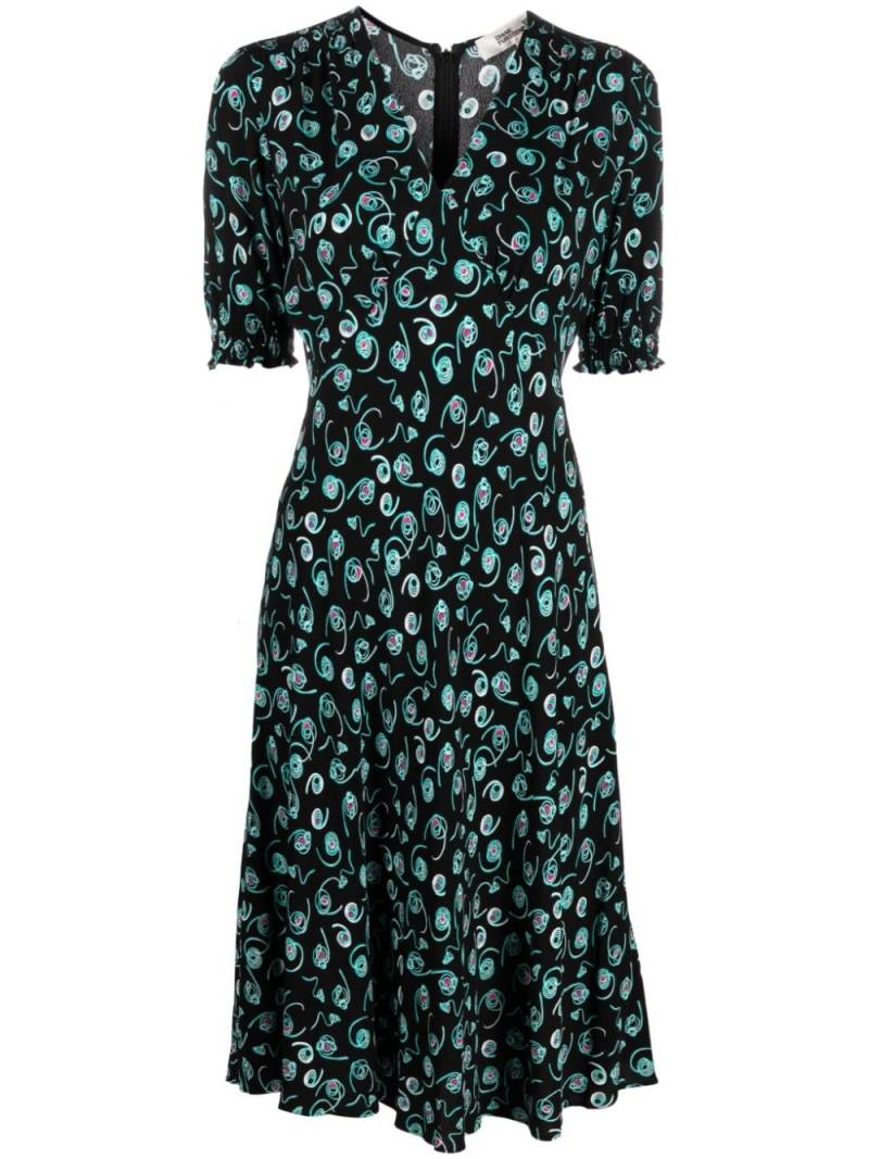 DVF Diane von Furstenberg floral-print midi dress - Black von DVF Diane von Furstenberg