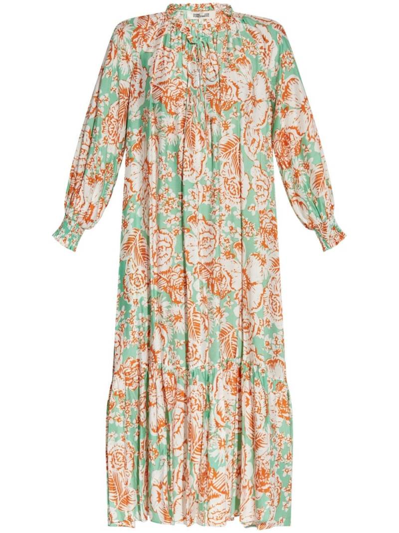 DVF Diane von Furstenberg floral-print shift midi dress - Green von DVF Diane von Furstenberg