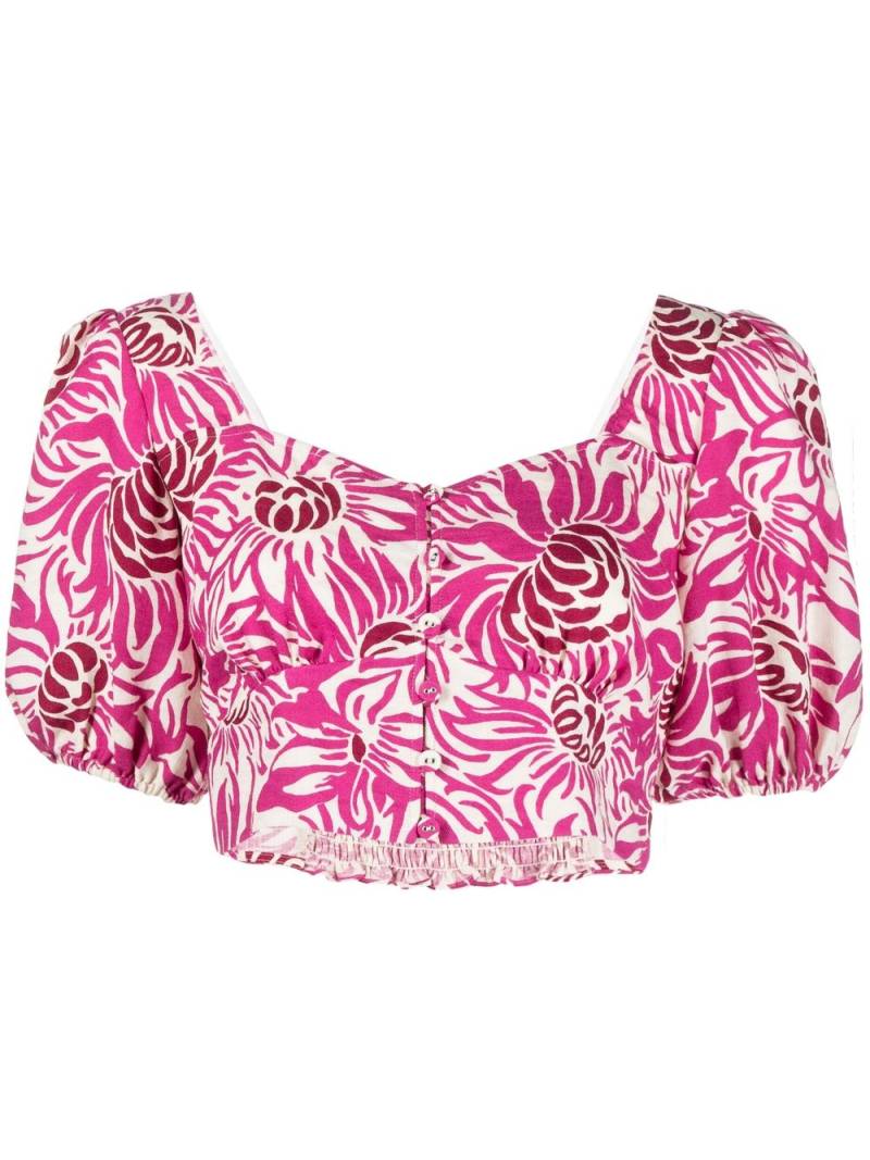 DVF Diane von Furstenberg floral-print short-sleeve top - Pink von DVF Diane von Furstenberg