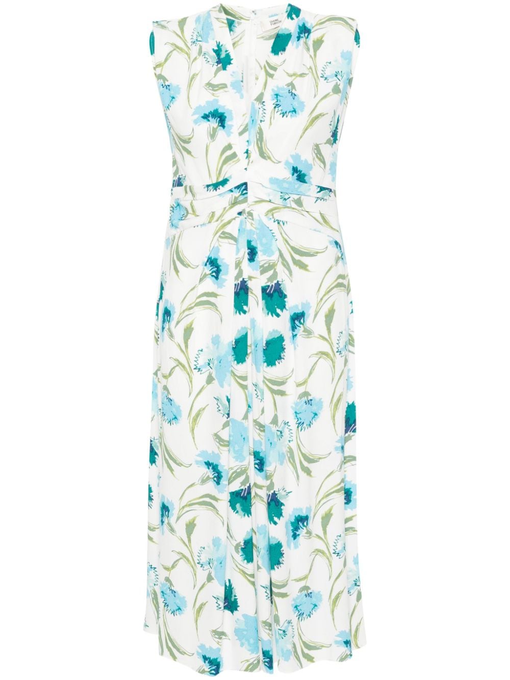 DVF Diane von Furstenberg floral-print twill dress - White von DVF Diane von Furstenberg