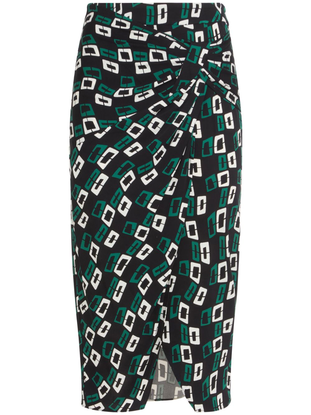 DVF Diane von Furstenberg gathered midi skirt - Black von DVF Diane von Furstenberg