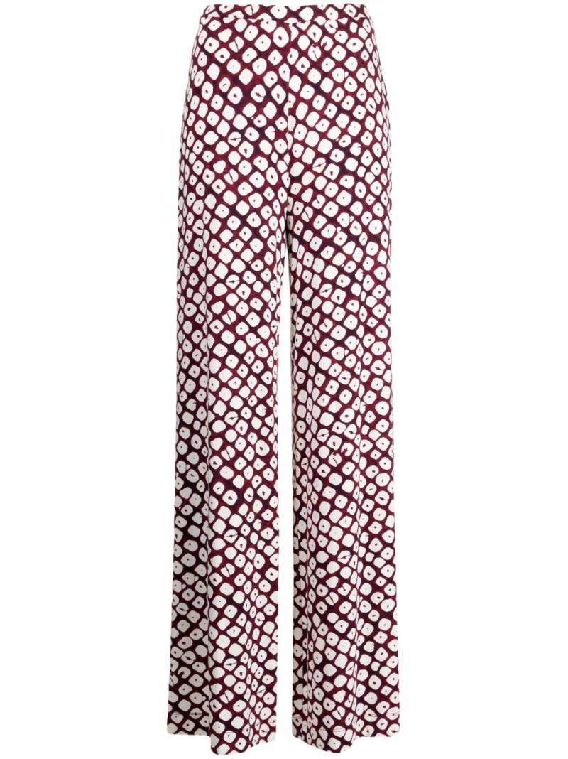 DVF Diane von Furstenberg graphic-print flared trousers - Purple von DVF Diane von Furstenberg