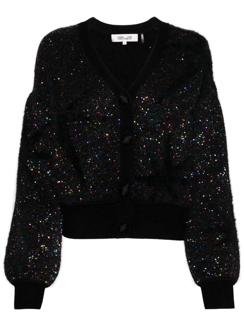 DVF Diane von Furstenberg star-embroidered sequin-embellished cardigan - Black von DVF Diane von Furstenberg